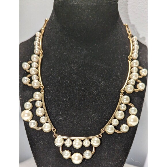 Vintage Pearl and Brass Necklace - Picture 9 of 9